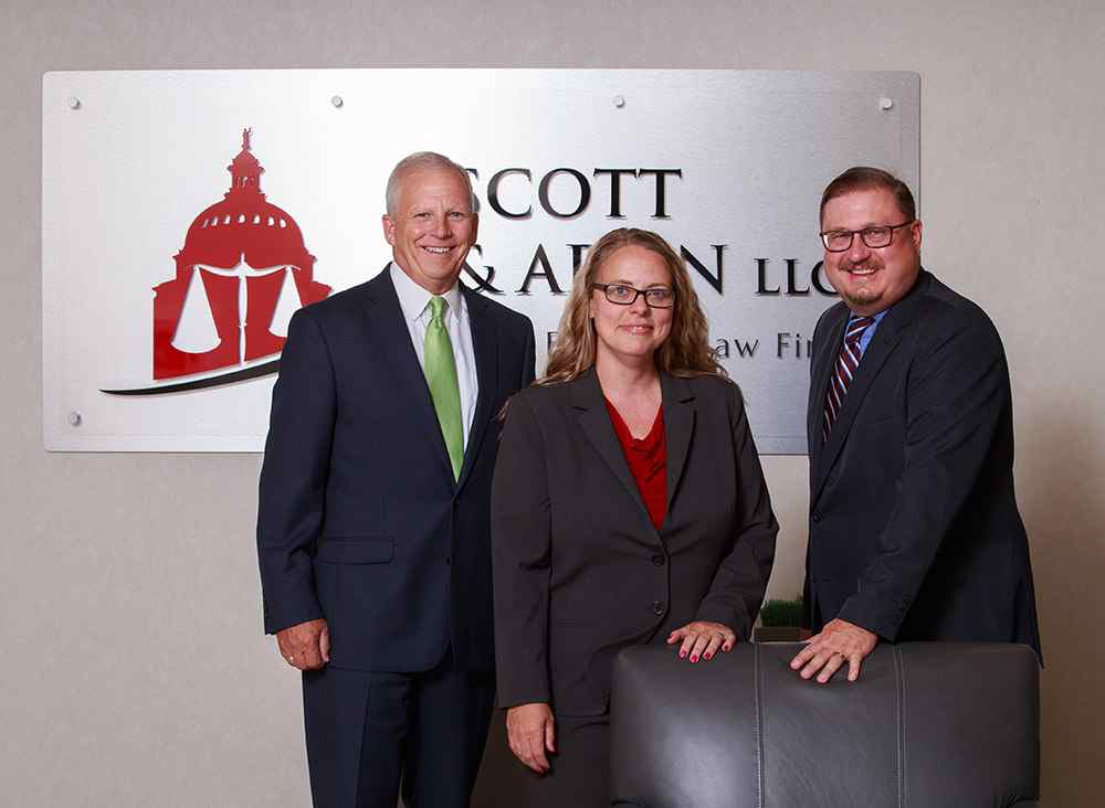Photo of attorneys M. Bruce Scott, Laura Boyer King and Robert Douglas Aplin